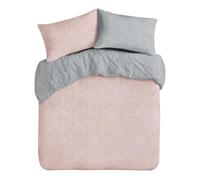 Velosso Teddy Fleece Reversible Single Bed Duvet Cover Set, 2 Piece Thermal Plush Bedding Set with 1 Pillowcase, Soft Fluffy Finish, Button Closure (Pink/Grey)