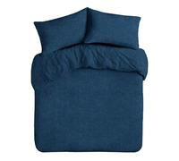 Velosso Teddy Fleece Single Bed Duvet Cover Set, 2 Piece Thermal Plush Bedding Set with 1 Pillowcase, Soft Fluffy Finish, Button Closure (Navy)
