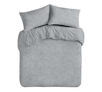 Velosso Teddy Fleece Single Bed Duvet Cover Set, 2 Piece Thermal Plush Bedding Set with 1 Pillowcase, Soft Fluffy Finish, Button Closure (Grey Silver)