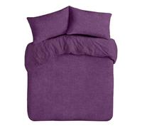Velosso Teddy Fleece Super King Duvet Cover Set, 3 Piece Thermal Plush Bedding Set with 2 Pillowcases, Soft Fluffy Finish, Button Closure (Purple)