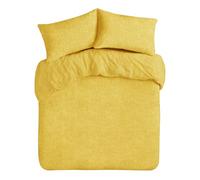 Velosso Teddy Fleece Super King Duvet Cover Set, 3 Piece Thermal Plush Bedding Set with 2 Pillowcases, Soft Fluffy Finish, Button Closure (Ochre)