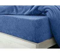 Velosso Teddy Fleece Warm and Cosy Fitted Sheet - Blue - Single