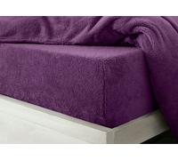 Velosso Teddy Fleece Warm and Cosy Fitted Sheet - Purple - Double