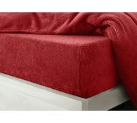 Velosso Teddy Fleece Warm and Cosy Fitted Sheet - Red - Single