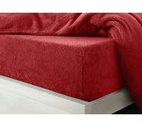Velosso Teddy Fleece Warm and Cosy Fitted Sheet - Red - Super King