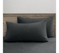 Velosso Teddy Pillowcase Pair with Plain in Charcoal | Size: 50 cm x 75 cm Velosso Charcoal 50 cm x 75 cm