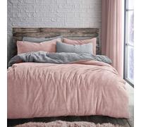 Velosso Teddy Two Tone Warm & Cosy Duvet Cover & Pillowcase Set in Silver | Size: Single Velosso Silver Single