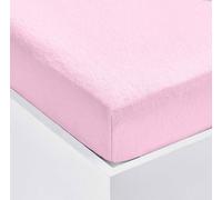 Velosso Terry Stretch 100% Cotton Fitted Sheet with Plain Dye Sheet in Pink | Size: Single Velosso Pink Single