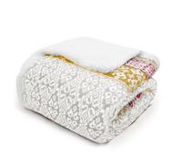 Velosso Textured Sherpa Throw Blanket With Tassled Edging For Sofa, Bed, Cosy Winter Essential, 130Cm X 180Cm - Grey