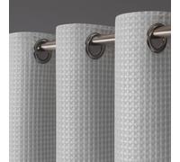 Velosso Thermal Blackout Window Treatment Waffle Weaved Door Curtain Panel Ring Top Light Blocking Thermal Insulated Single Curtain Panel (Silver Gray)