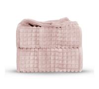 Velosso Thermal Plush Waffle Design Blanket - Contemporary Embossed Fur Throw in Dusty Pink | Size: 200 cm x 240 cm Velosso Dusty Pink 200 cm x 240 cm