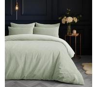 Velosso Thermal Quilted Dutch Velvet Duvet Cover Set, Floral Leaf Textured Bedding Set Soft Suede Touch with Button Closing (Sage Green, Single)
