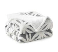 Velosso Thermal Soft Jacquard Sherpa Backed Throw Blanket For Sofa, Bed, Couch - 127Cm X 152Cm - Grey