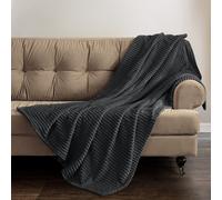 Velosso Thermal Soft Ribbed Cord Throw Blanket For Sofa, Bed, Armchair, Couch - 150Cm X 200Cm, Charcoal