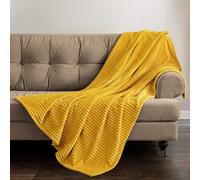 Velosso Thermal Soft Ribbed Cord Throw Blanket For Sofa, Bed, Armchair, Couch - 150Cm X 200Cm, Ochre