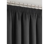 Velosso Triple Weave Blackout Curtains - Thermal Header Tape Top Design - Black