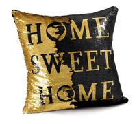 Velosso Two Tone Sequin Sofa Cushion, Zip Closure, Reversible Sequins, Durable High-Quality Finish, Machine Washable - Multicolour