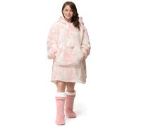 Velosso Tye Dye Oversized Hoodie Blanket One Size Fits All in Pink Velosso Pink One Size