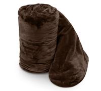 Velosso Ultra Soft Plush Faux Mink Fur Throw Blanket - Machine Washable in Chocolate | Size: 150 cm × 200 cm Velosso Chocolate 150 cm × 200 cm