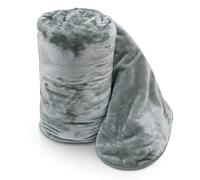Velosso Ultra Soft Plush Faux Mink Fur Throw Blanket - Machine Washable in Silver | Size: 200 cm x 240 cm Velosso Silver 200 cm x 240 cm
