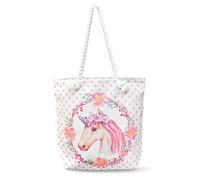 Velosso Unicorn Large Tote Shoulder Bag Handbag Shopping Beach Bag Gym Sports Inner Zip 46x33cms, 15 litres (Pink)