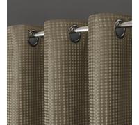 Velosso Waffle Jacquard Total Blackout Door Curtain - Natural