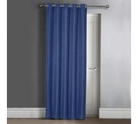 Velosso Waffle Jacquard Total Blackout Door Curtain - Navy