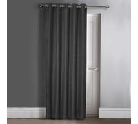 Velosso Waffle Jacquard Total Blackout Single Panel Door Curtain in Charcoal | Size: 117 cm width x 214 cm drop Velosso Charcoal 117 cm width x 214 cm drop