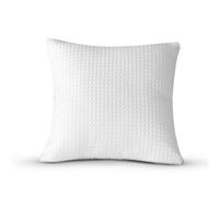 Velosso Waffle Weave Decorative Cushion, Textured Soft Fabric Sofa Cushion Slipcover With Stylish Zip Closure - White