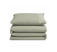 Velosso Waffle Weave Duvet Cover Set - Textured Pillowcase, Button Enclosure in Green | Size: Double Velosso Green Double