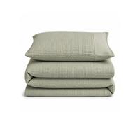 Velosso Waffle Weave Duvet Cover Set - Textured Pillowcase, Button Enclosure in Green | Size: King Velosso Green King