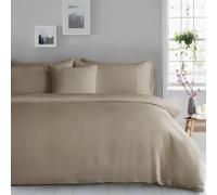 Velosso Waffle Weave Duvet Cover Set - Textured Pillowcase, Button Enclosure in Natural | Size: Single Velosso Natural Single