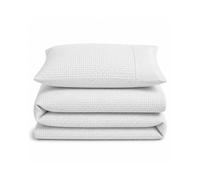 Velosso Waffle Weave Duvet Cover Set - Textured Pillowcase, Button Enclosure in White | Size: Super King Velosso White Super King