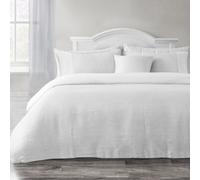 Velosso Waffle Weave Duvet Cover Set With Pillowcases, Button Enclosure Textured Duvet, Easy-Care Quilt Cover - White