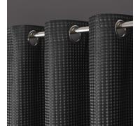 Velosso Waffle Weave Total Blackout Jacquard Eyelet Header C in Charcoal | Size: 168 cm width x 229 cm drop Velosso Charcoal 168 cm width x 229 cm drop