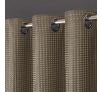 Velosso Waffle Weave Total Blackout Jacquard Eyelet Header C in Natural | Size: 168 cm width x 137 cm drop Velosso Natural 168 cm width x 137 cm drop