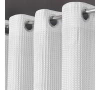 Velosso Waffle Weave Total Blackout Jacquard Eyelet Header C in White | Size: 117 cm width x 137 cm drop Velosso White 117 cm width x 137 cm drop