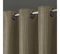 Velosso Waffle Weave Total Blackout Jacquard Eyelet Header Curtains - 228cm x 228cm - Natural