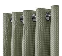 Velosso Waffle Weave Total Blackout Jacquard Eyelet Header Curtains - Sage