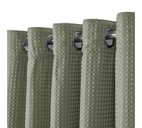 Velosso Waffle Weave Total Blackout Jacquard Eyelet Header Curtains - Sage