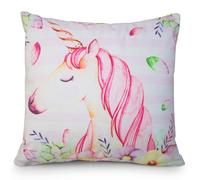 Velosso Whimsical Unicorn Design Cushion with Soft Micro Mink Texture | Size: 43 cm x 43 cm Velosso Multicolor 43 cm x 43 cm
