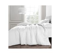 Velosso White Calais Crinkle Duvet Cover And Pillowcase Set Single