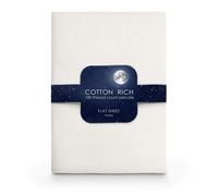 Velosso White Cotton Rich Pecale Plain Dyed Valance Sheet Single