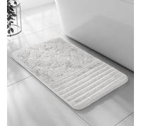 Velosso White Linear Bath Pedestal Mat Cashmere Feel Bathmat