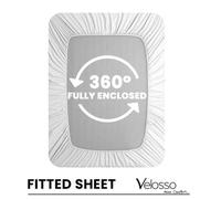 Velosso White Microfibre Fitted Sheet King