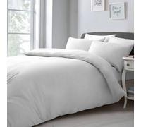 Velosso White Microfibre Plain Duvet Cover And Pillowcase Set Double
