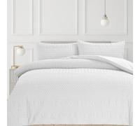 Velosso White Paloma Embossed Bobble Pattern Duvet Cover And Pillowcase Set King