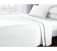 Velosso White Plain Dyed Cotton Rich Flat Sheet King