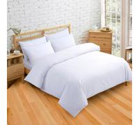 Velosso White Plain Dyed Duvet Cover And Pillowcase Set Double