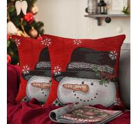 Velosso Winter Snowman Christmas Filled Cushion | Size: 43 cm x 43 cm Velosso Multicolor 43 cm x 43 cm